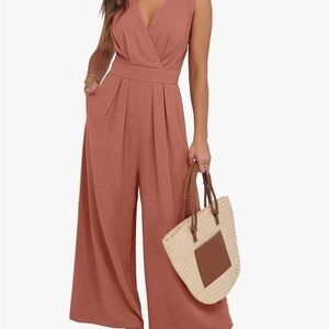Chic Sleeveless Jumpsuit in Terracotta